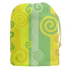 Ring Kringel Background Abstract Yellow Drawstring Pouch (xxxl)