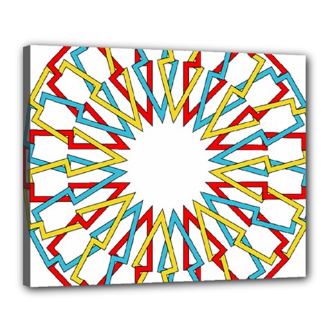 Wheel Complex Symbol Mandala Canvas 20  X 16  (stretched)