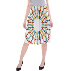 Wheel Complex Symbol Mandala Midi Beach Skirt by HermanTelo