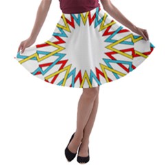 Wheel Complex Symbol Mandala A-line Skater Skirt