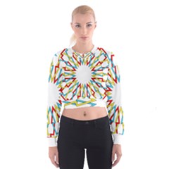 Wheel Complex Symbol Mandala Cropped Sweatshirt