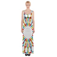 Wheel Complex Symbol Mandala Maxi Thigh Split Dress