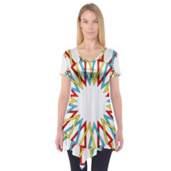 Wheel Complex Symbol Mandala Short Sleeve Tunic 