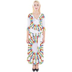 Wheel Complex Symbol Mandala Quarter Sleeve Wrap Maxi Dress