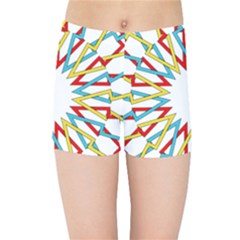 Wheel Complex Symbol Mandala Kids  Sports Shorts