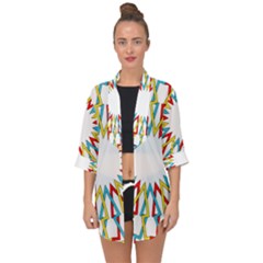 Wheel Complex Symbol Mandala Open Front Chiffon Kimono by HermanTelo