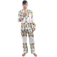 Wheel Complex Symbol Mandala Men s Satin Pajamas Long Pants Set by HermanTelo