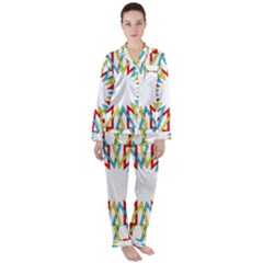 Wheel Complex Symbol Mandala Satin Long Sleeve Pyjamas Set by HermanTelo