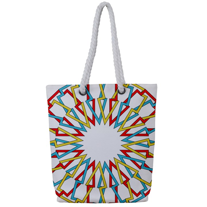 Wheel Complex Symbol Mandala Full Print Rope Handle Tote (Small)