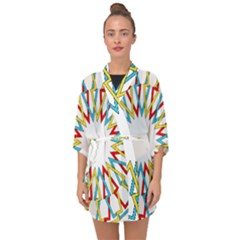 Wheel Complex Symbol Mandala Half Sleeve Chiffon Kimono by HermanTelo