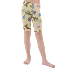 Sloth Neutral Color Cute Cartoon Kids  Mid Length Swim Shorts by HermanTelo