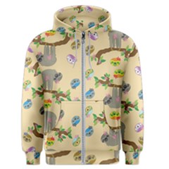 Sloth Neutral Color Cute Cartoon Men s Zipper Hoodie