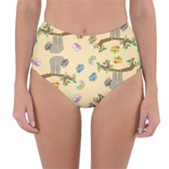 Sloth Neutral Color Cute Cartoon Reversible High-waist Bikini Bottoms