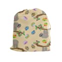 Sloth Neutral Color Cute Cartoon Drawstring Pouch (XL) View1