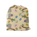 Sloth Neutral Color Cute Cartoon Drawstring Pouch (XL) View2