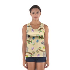 Sloth Neutral Color Cute Cartoon Sport Tank Top  by HermanTelo