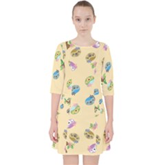 Sloth Neutral Color Cute Cartoon Pocket Dress by HermanTelo