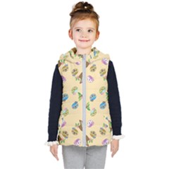 Sloth Neutral Color Cute Cartoon Kids  Hooded Puffer Vest