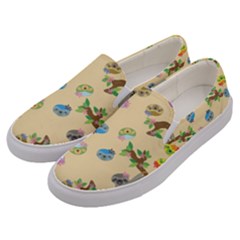 Sloth Neutral Color Cute Cartoon Men s Canvas Slip Ons