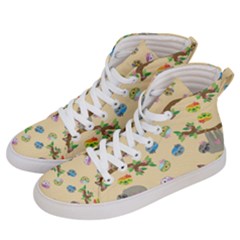 Sloth Neutral Color Cute Cartoon Women s Hi-top Skate Sneakers by HermanTelo