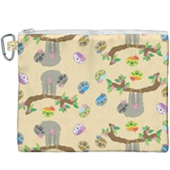 Sloth Neutral Color Cute Cartoon Canvas Cosmetic Bag (xxxl) by HermanTelo