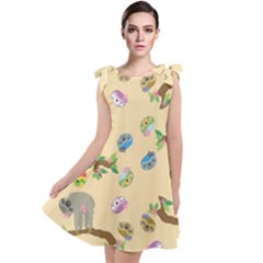 Sloth Neutral Color Cute Cartoon Tie Up Tunic Dress by HermanTelo