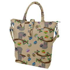 Sloth Neutral Color Cute Cartoon Buckle Top Tote Bag by HermanTelo