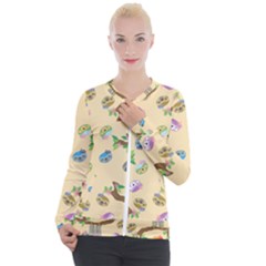 Sloth Neutral Color Cute Cartoon Casual Zip Up Jacket