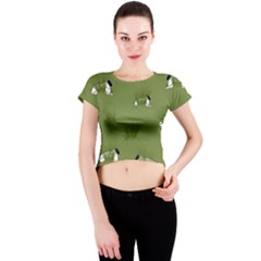 Sheep Lambs Crew Neck Crop Top