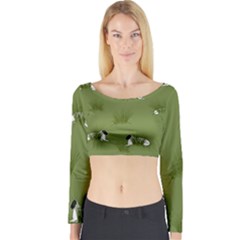 Sheep Lambs Long Sleeve Crop Top