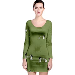 Sheep Lambs Long Sleeve Bodycon Dress