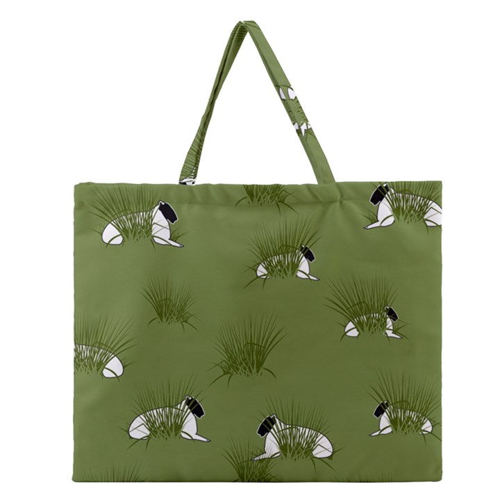 Sheep Lambs Zipper Large Tote Bag