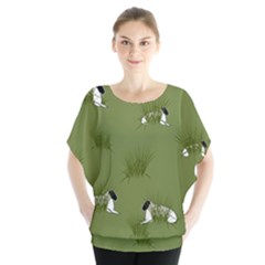 Sheep Lambs Batwing Chiffon Blouse