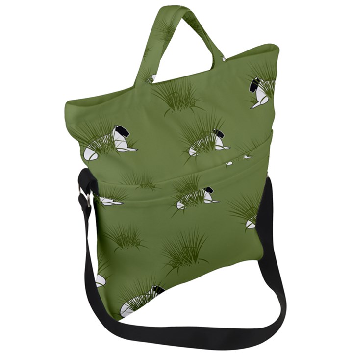 Sheep Lambs Fold Over Handle Tote Bag