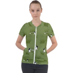 Sheep Lambs Short Sleeve Zip Up Jacket