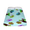 Sloth Aqua Blue Cute Cartoon Tile Green Fitted Sheet (Full/ Double Size) View1