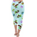 Sloth Aqua Blue Cute Cartoon Tile Green Capri Winter Leggings  View4