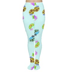 Sloth Aqua Blue Cute Cartoon Tile Green Tights by HermanTelo