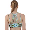 Sloth Aqua Blue Cute Cartoon Tile Green Line Them Up Sports Bra View2