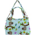 Sloth Aqua Blue Cute Cartoon Tile Green Double Compartment Shoulder Bag View1