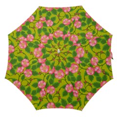 Roses Flowers Pattern Bud Pink Straight Umbrellas by HermanTelo