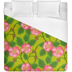 Roses Flowers Pattern Bud Pink Duvet Cover (king Size)