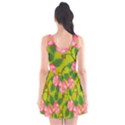 Roses Flowers Pattern Bud Pink Scoop Neck Skater Dress View2