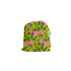 Roses Flowers Pattern Bud Pink Drawstring Pouch (xs)