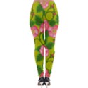 Roses Flowers Pattern Bud Pink Lightweight Velour Leggings View2