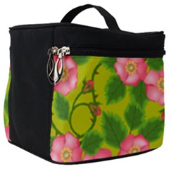 Roses Flowers Pattern Bud Pink Make Up Travel Bag (big) by HermanTelo