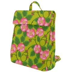 Roses Flowers Pattern Bud Pink Flap Top Backpack