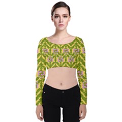 Texture Nature Erica Velvet Long Sleeve Crop Top