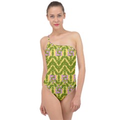 Texture Nature Erica Classic One Shoulder Swimsuit