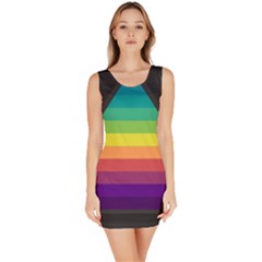 Background Rainbow Stripes Bright Bodycon Dress by Pakrebo